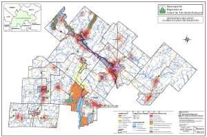 Carte implantation éoliennes - MRC du Val-Saint-François
