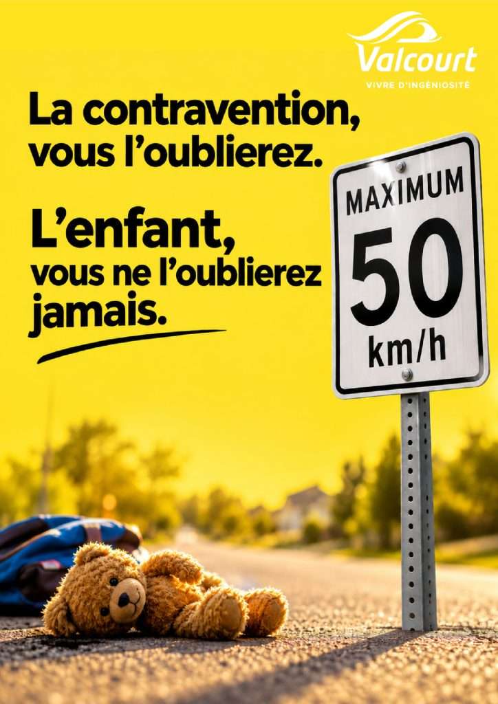 Affiche publicitaire sur la sécurité routière