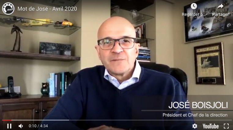 José Boisjoli - Message avril 2020
