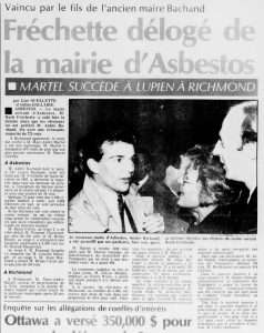 Victoire André Bachand mairie Asbestos 1986
