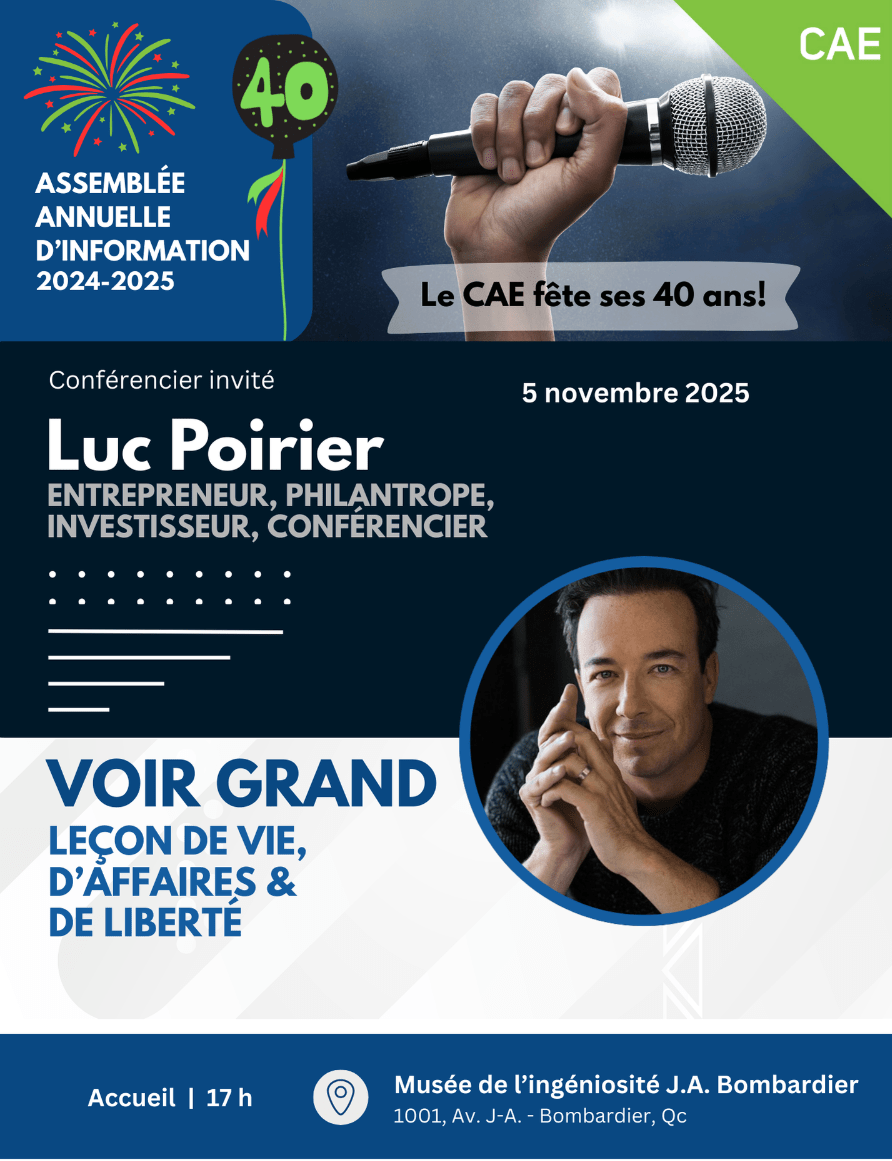 AGI du CAE : conférence de Luc Poirier