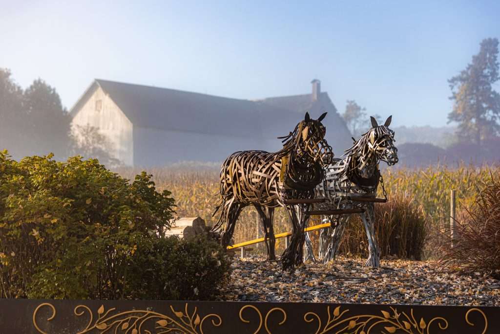 Paysage avec chevaux