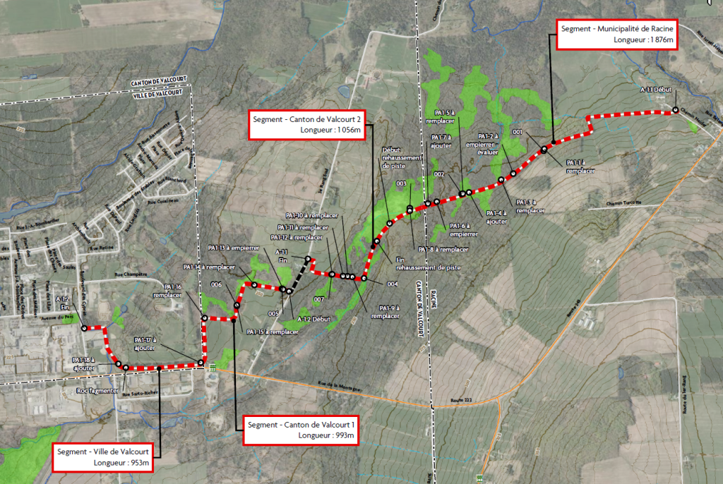 Piste cyclable Valcourt-Racine