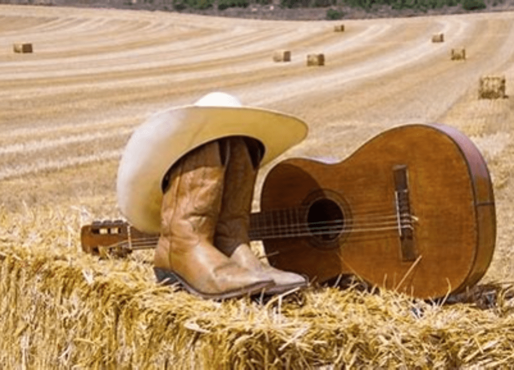 Botte cowboy et guitare