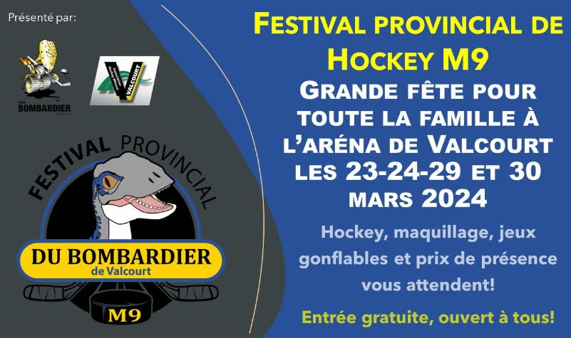 Festival provincial de hockey à l’Aréna de Valcourt